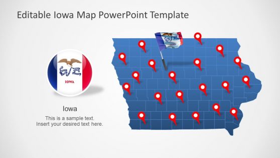 Map of Iowa with Counties