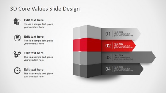 3D Core Values Slide Design for PowerPoint