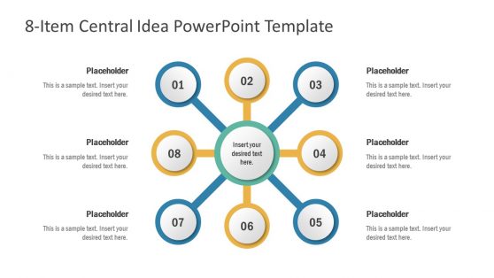 8-Item Central Idea PowerPoint Template