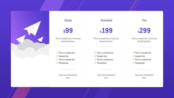 Pricing and Plans Slide Design