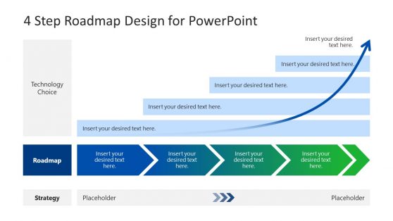 4-Step Technology Roadmap PowerPoint Template