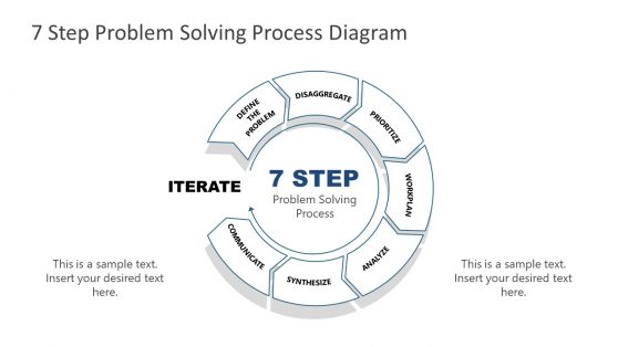 7 Step Problem Solving Process Diagram for PowerPoint