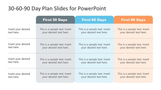 30-60-90 Day Plan Slides for PowerPoint