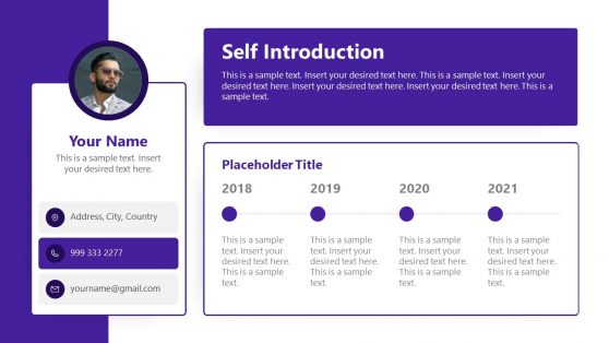 Creative Self Introduction Slide Template for PowerPoint