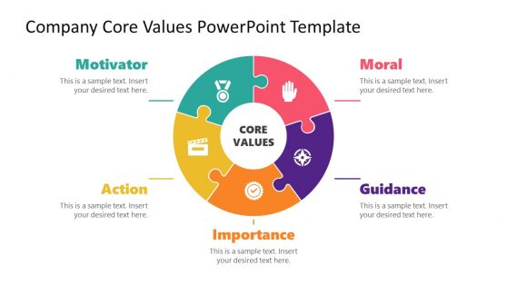 Circular Puzzle Diagram for Core Values 