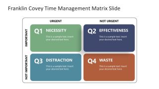 Color Filled Franklin Covery Matrix Chart for PPT