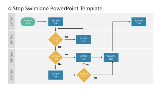 4-Step Swimlane Presentation Template 