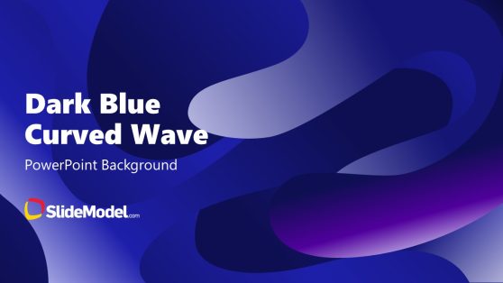 Dark Blue Curved Wave PowerPoint Background