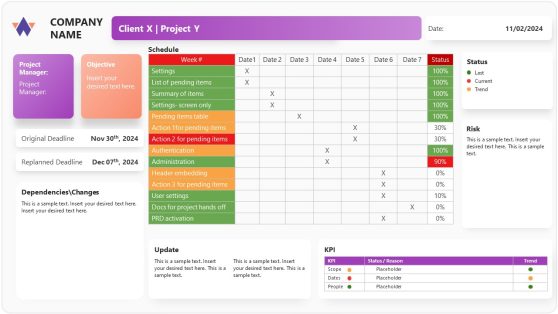 Simple Status Report PowerPoint Template