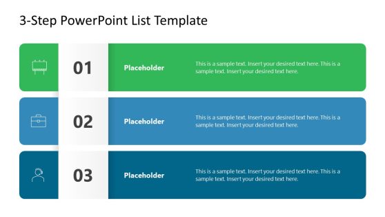 3-Step List PPT Slide Template 