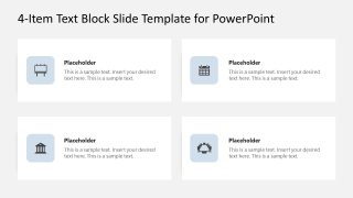 Customizable 4-Item Text Block Slide Presentation Template 