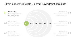 6-Item Concentric Circles Template for PowerPoint 