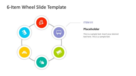 6-Item Wheel PowerPoint Slide 