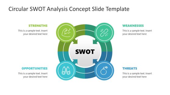 Circular SWOT Slide Template 