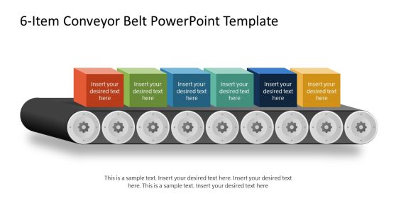 6-Item Conveyor Slide Template for PowerPoint