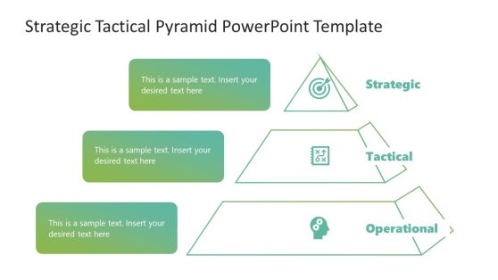 Editable Strategic Tactical Pyramid PPT Template 