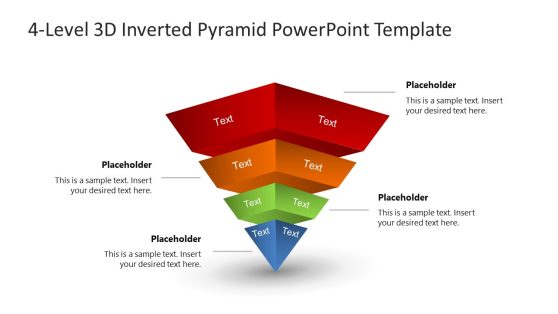 4-Level 3D Inverted Pyramid PowerPoint Template