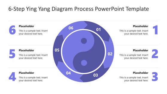 6-Step Ying Yang Style Diagram PowerPoint Template