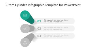 3-Item Cylinder Infographic Template Slide 