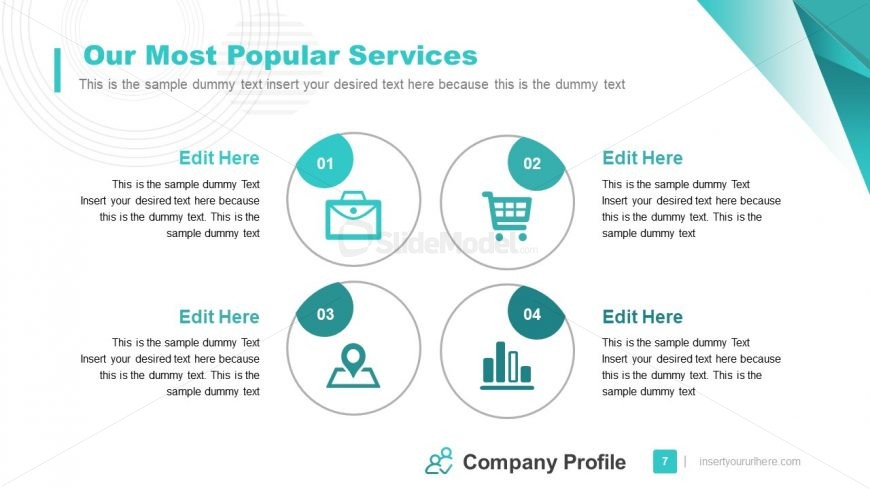 PowerPoint 4 Steps Diagram of Services