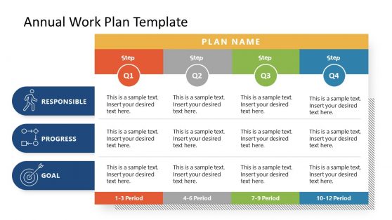 Quarters Timeline Work Plan PPT Template