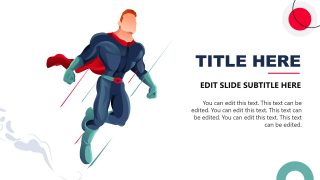 PPT Slide with Male Superhero Flying Action 