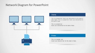 Network Diagram with 3 Clients and Printer