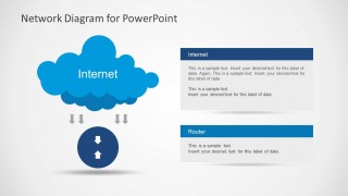 Network Diagram with Cloud and Arrows for PowerPoint