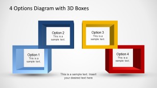 Symmetric faced horizontally 3D Two Steps PowerPoint ladders. 