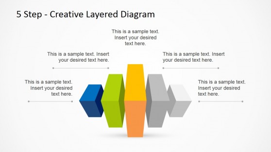 5 Step Creative Layered Diagram PowerPoint Template