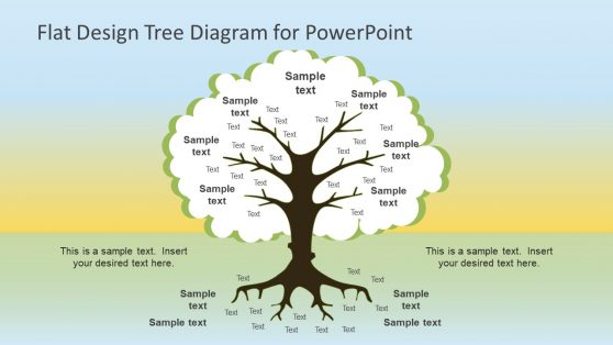 Flat Design Roots Tree PowerPoint Diagram