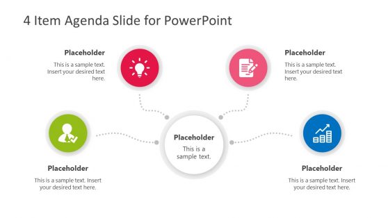 4 Item Agenda Slide Design for PowerPoint