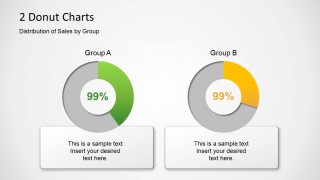 2 Donut Charts in a PowerPoint Slide Design