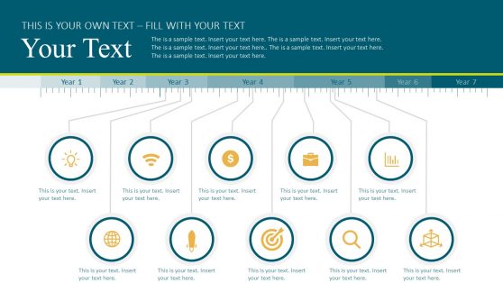 Horizontal Timeline Two Scales PowerPoint Templates