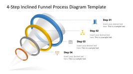 Free Inclined Funnel Process Diagram PowerPoint Slide