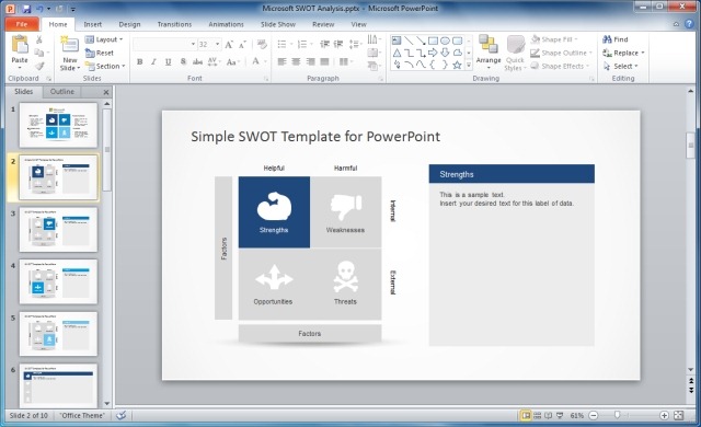 Simple SWOT Template For PowerPoint
