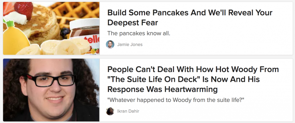 Curiosity Gap example clickbait Buzzfeed